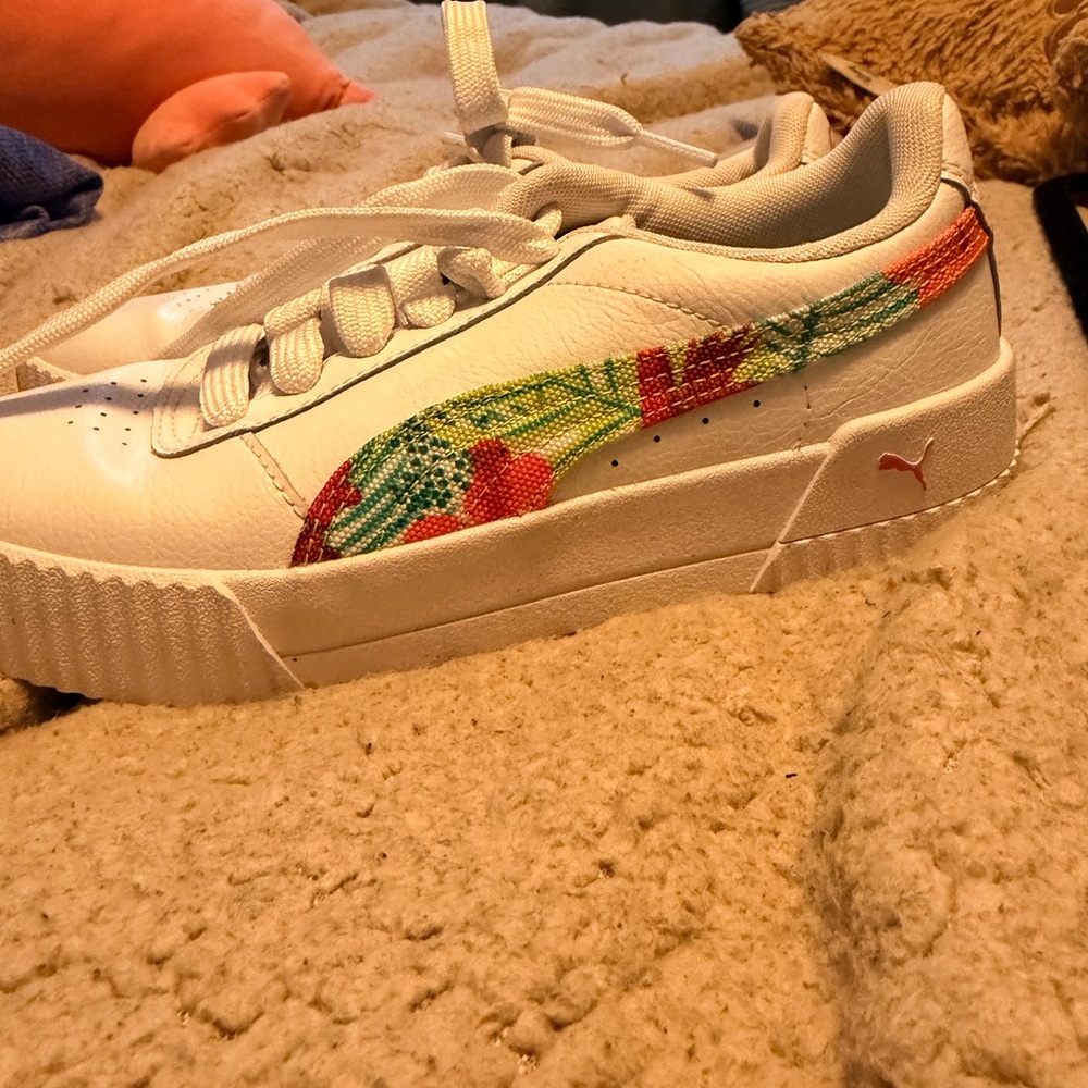 Vibrant Floral Puma Kids Sneakers